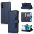 For Samsung Galaxy S20 Wristband Card Slot Leather Phone Case(Blue)