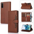 For Samsung Galaxy S20 Wristband Card Slot Leather Phone Case(Coffee)