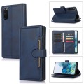 For Samsung Galaxy S20+ Wristband Card Slot Leather Phone Case(Blue)