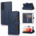 For Samsung Galaxy S21 5G Wristband Card Slot Leather Phone Case(Blue)