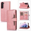 For Samsung Galaxy S21+ 5G Wristband Card Slot Leather Phone Case(Rose Gold)