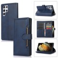 For Samsung Galaxy S21 Ultra 5G Wristband Card Slot Leather Phone Case(Blue)