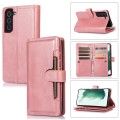 For Samsung Galaxy S22 5G Wristband Card Slot Leather Phone Case(Rose Gold)