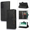 For Samsung Galaxy S22 5G Wristband Card Slot Leather Phone Case(Black)