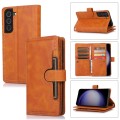 For Samsung Galaxy S23+ 5G Wristband Card Slot Leather Phone Case(Brown)