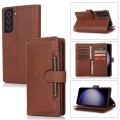 For Samsung Galaxy S23+ 5G Wristband Card Slot Leather Phone Case(Coffee)