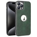For iPhone 15 Pro Max Electroplated Leather Texture PU + PC Phone Case(Green)