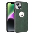 For iPhone 14 Electroplated Leather Texture PU + PC Phone Case(Green)