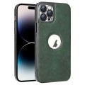 For iPhone 14 Pro Max Electroplated Leather Texture PU + PC Phone Case(Green)