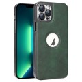 For iPhone 13 Pro Max Electroplated Leather Texture PU + PC Phone Case(Green)