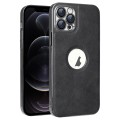 For iPhone 12 Pro Electroplated Leather Texture PU + PC Phone Case(Black)
