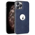 For iPhone 11 Pro Max Electroplated Leather Texture PU + PC Phone Case(Blue)