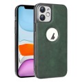For iPhone 11 Electroplated Leather Texture PU + PC Phone Case(Green)