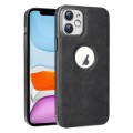 For iPhone 11 Electroplated Leather Texture PU + PC Phone Case(Black)