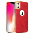 For iPhone X / XS Electroplated Leather Texture PU + PC Phone Case(Red)