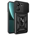 For Xiaomi Redmi 13C 4G Sliding Camera Cover Design TPU Hybrid PC Phone Case(Black)