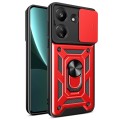 For Xiaomi Redmi 13C 4G Sliding Camera Cover Design TPU Hybrid PC Phone Case(Red)