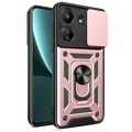 For Xiaomi Redmi 13C 4G Sliding Camera Cover Design TPU Hybrid PC Phone Case(Rose Gold)