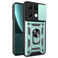 For Xiaomi Redmi Note 13 4G Global Sliding Camera Cover Design TPU Hybrid PC Phone Case(Mint Green)