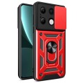 For Xiaomi Redmi Note 13 4G Global Sliding Camera Cover Design TPU Hybrid PC Phone Case(Red)