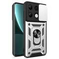 For Xiaomi Redmi Note 13 4G Global Sliding Camera Cover Design TPU Hybrid PC Phone Case(Silver)
