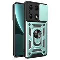 For Xiaomi Redmi Note 13 Pro 4G Global Sliding Camera Cover Design TPU Hybrid PC Phone Case(Mint Gre