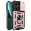For Xiaomi Redmi Note 13 Pro 4G Global Sliding Camera Cover Design TPU Hybrid PC Phone Case(Rose Gol