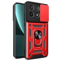 For Xiaomi Poco X6 Pro Sliding Camera Cover Design TPU Hybrid PC Phone Case(Red)
