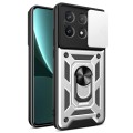 For Xiaomi Poco X6 Pro Sliding Camera Cover Design TPU Hybrid PC Phone Case(Silver)