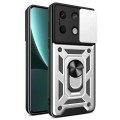 For Xiaomi Redmi Note 13 5G Sliding Camera Cover Design TPU Hybrid PC Phone Case(Silver)