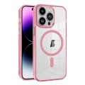 For iPhone 14 Pro Ice Color Magnetic Series PC + Acrylic Magsafe Phone Case(Pink)