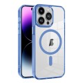 For iPhone 14 Pro Ice Color Magnetic Series PC + Acrylic Magsafe Phone Case(Far Peak Blue)