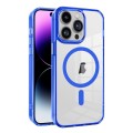 For iPhone 14 Pro Max Ice Color Magnetic Series PC + Acrylic Magsafe Phone Case(Blue)