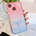 For iPhone 14 MagSafe Magnetic TPU + Acrylic Gradient Color Phone Case(Pink Blue)