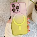For iPhone 13 Pro Max MagSafe Magnetic TPU + Acrylic Gradient Color Phone Case(Purple Yellow)