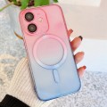 For iPhone 12 MagSafe Magnetic TPU + Acrylic Gradient Color Phone Case(Pink Blue)