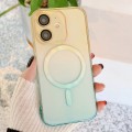 For iPhone 12 MagSafe Magnetic TPU + Acrylic Gradient Color Phone Case(Yellow Green)