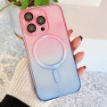 For iPhone 12 Pro Max MagSafe Magnetic TPU + Acrylic Gradient Color Phone Case(Pink Blue)