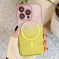 For iPhone 11 Pro Max MagSafe Magnetic TPU + Acrylic Gradient Color Phone Case(Purple Yellow)