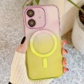 For iPhone 11 MagSafe Magnetic TPU + Acrylic Gradient Color Phone Case(Purple Yellow)