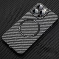 For iPhone 12 Pro MagSafe Magnetic PC Carbon Fiber Phone Case with Lens Film(Black)
