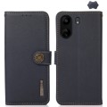 For Xiaomi Redmi 13C KHAZNEH Custer Texture RFID Genuine Leather Phone Case(Blue)