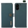 For Xiaomi Redmi 13C KHAZNEH Custer Texture RFID Genuine Leather Phone Case(Green)