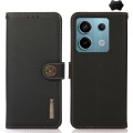 For Xiaomi Redmi Note 13 KHAZNEH Custer Texture RFID Genuine Leather Phone Case(Black)