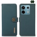 For Xiaomi Redmi Note 13 KHAZNEH Custer Texture RFID Genuine Leather Phone Case(Green)