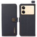 For Xiaomi Redmi Note 13R Pro KHAZNEH Custer Texture RFID Genuine Leather Phone Case(Blue)