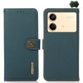 For Xiaomi Redmi Note 13R Pro KHAZNEH Custer Texture RFID Genuine Leather Phone Case(Green)