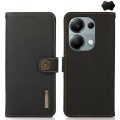 For Xiaomi Redmi Note 13 4G KHAZNEH Custer Texture RFID Genuine Leather Phone Case(Black)