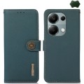 For Xiaomi Redmi Note 13 4G KHAZNEH Custer Texture RFID Genuine Leather Phone Case(Green)