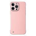 For iPhone 14 Pro Frameless Metallic Paint Hybrid PC Phone Case(Rose Gold)